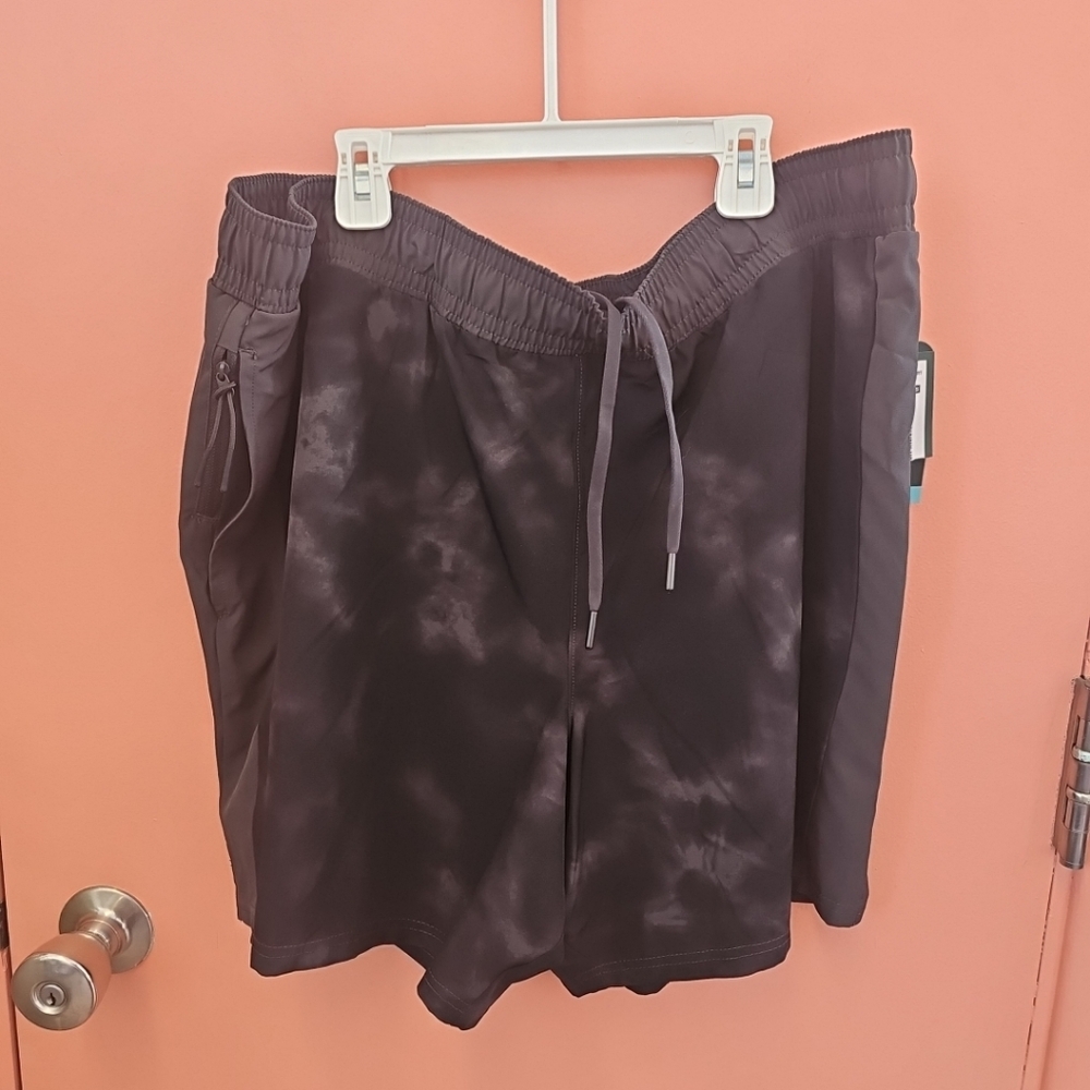 NWT MTA Sport Men's Size XXL Black Active Shorts Fast Dri Stretch Drawstring